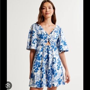 NWT Abercrombie Women's Cutout Poplin Mini Dress